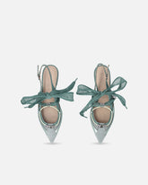 Slingback ballerinas with ties - | Pinko