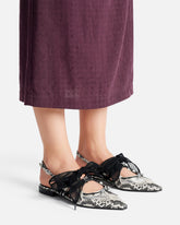 Ballerine slingback con stampa pitone e lacci - | Pinko