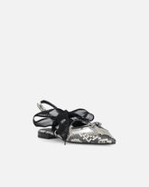 Ballerine slingback con stampa pitone e lacci - | Pinko