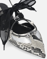 Ballerines slingbacks avec embossage python et lacets - | Pinko