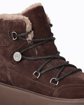 Suede ankle boots with faux fur lining - Brown | Pinko