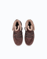 Suede ankle boots with faux fur lining - Brown | Pinko