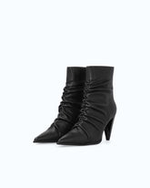 Nappa leather ankle boots with high heel and pointed toe - Black | Pinko
