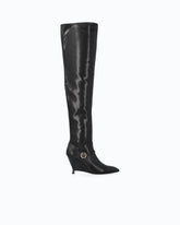 Nappa leather boots with extra-high leg shaft - | Pinko