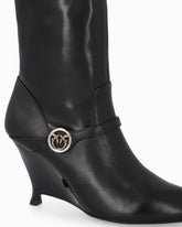 Nappa leather boots with extra-high leg shaft - | Pinko