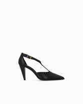 Décolleté T-strap in pelle con tacco alto - | Pinko