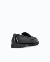 Leather loafer with logo and lug sole - | Pinko