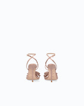 Sandalo in satin con tacco a spillo e fiocco di strass - | Pinko