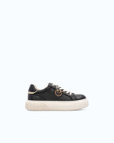High-soled flatform sneakers with metal logo - | Pinko