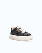High-soled flatform sneakers with metal logo - | Pinko