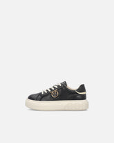 High-soled flatform sneakers with metal logo - | Pinko
