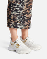 Sneakers Ariel effetto pelle con dettagli specchio - | Pinko