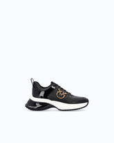 Ariel leather-effect sneakers with mirror detailing - | Pinko