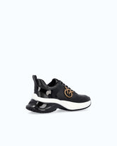 Ariel leather-effect sneakers with mirror detailing - | Pinko