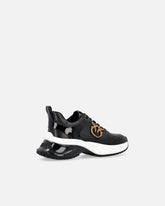 Ariel leather-effect sneakers with mirror detailing - | Pinko
