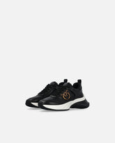 Ariel leather-effect sneakers with mirror detailing - | Pinko