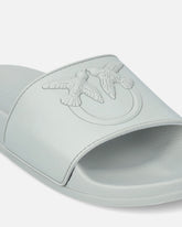 Rubber slip-on sandals with Love Birds maxi logo - | Pinko
