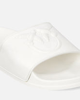 Rubber slip-on sandals with Love Birds maxi logo - | Pinko