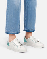 Sneakers in pelle con logo - Multicolor Verde-Bianco | Pinko