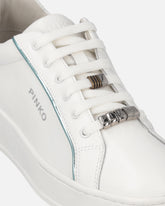 Sneakers in pelle con logo - Multicolor Verde-Bianco | Pinko