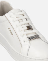 Sneakers in pelle con logo - Bianco | Pinko