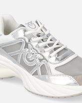 Sneakers with laminated inserts and Love Birds logo - | Pinko