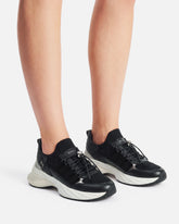 Knitted sneakers with laces and cord lock - | Pinko