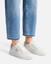 Leather sneakers with Love Birds logo - | Pinko