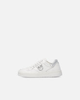 Leather sneakers with Love Birds logo - | Pinko