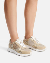 Sneakers in mesh e suede con logo Love Birds - | Pinko