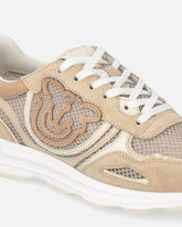 Sneakers in mesh e suede con logo Love Birds - | Pinko