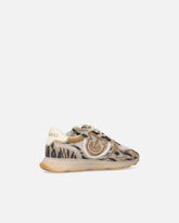 Sneakers with Love Birds logo and animal print - | Pinko