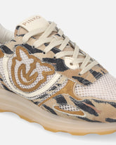 Sneakers with Love Birds logo and animal print - | Pinko