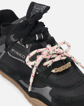 Sneakers con lacci doppi e applicazioni - | Pinko