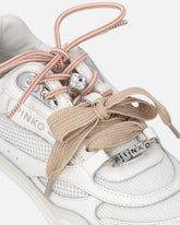Sneakers with double laces, crystal and charms - | Pinko