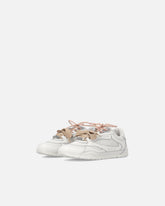 Sneakers con lacci doppi, cristallo e charm - | Pinko