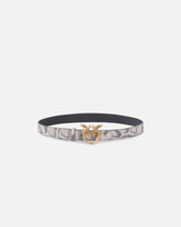 Cintura con stampa pitone e fibbia Love Birds 3 cm -  | Pinko
