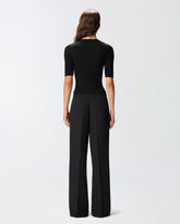 Maglia mezze maniche con logo in lana -  | Pinko