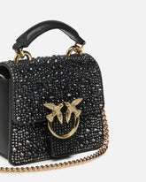 Borsa a mano Micro Love Bag Top Handle Light in microfibra full strass PINKO Galleria -  | Pinko
