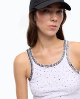 Top côtelé avec broderies bijoux -  | Pinko