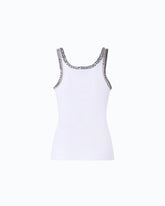 Top côtelé avec broderies bijoux -  | Pinko