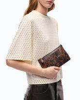 Mini Flat Horizontal crossbody clutch in python-print leather -  | Pinko