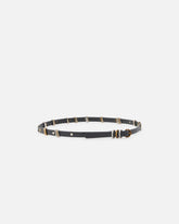 Thin leather belt with metal rings, 1.5cm -  | Pinko