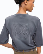 Faded-effect T-shirt with Love Birds logo -  | Pinko