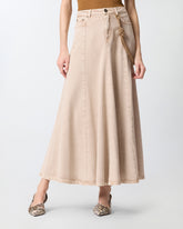 Gonna midi in denim con corda gioiello -  | Pinko