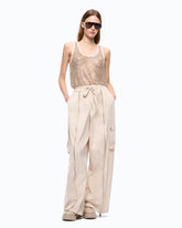 Mesh tank top with crystals -  | Pinko