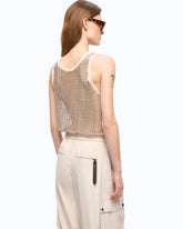 Mesh tank top with crystals -  | Pinko