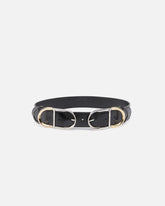 Shiny leather belt with metal loops, 4 cm -  | Pinko