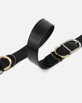 Shiny leather belt with metal loops, 4 cm -  | Pinko