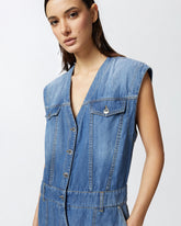 Sleeveless denim jumpsuit -  | Pinko